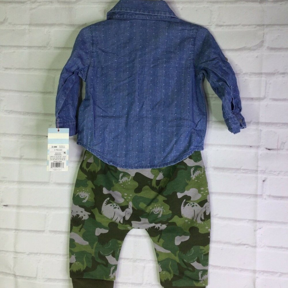 Cat & Jack Infant Baby Boy 3-6 Months Outfit Denim - Picture 4 of 7